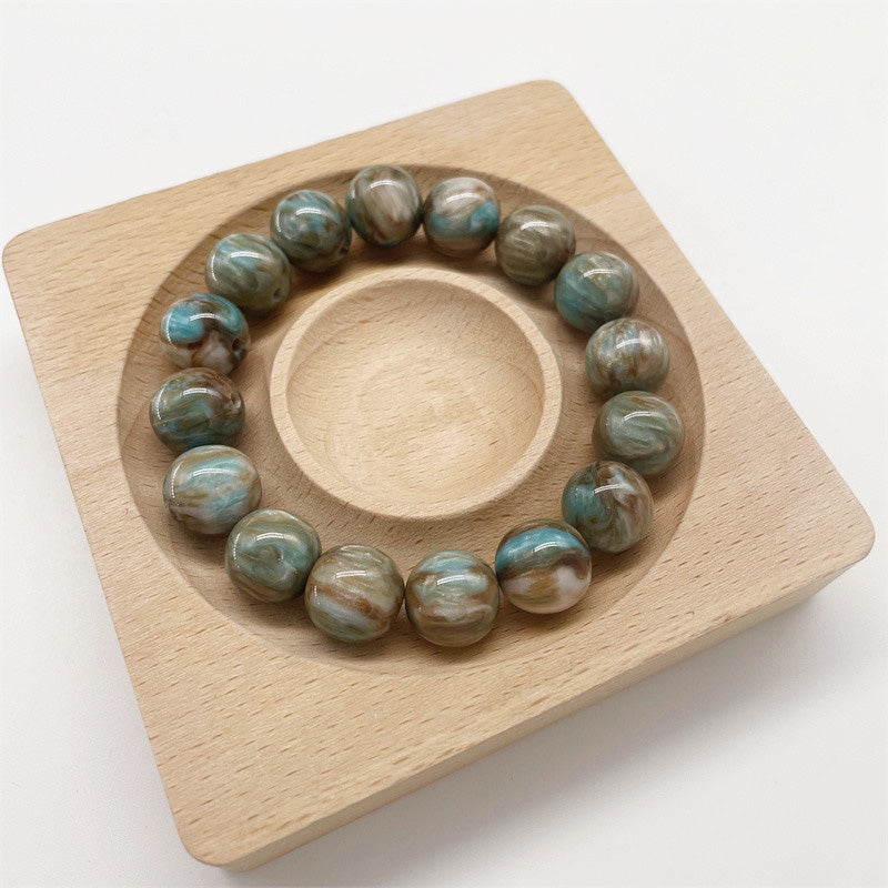 Wholesale 20pcs Beads Resin 12mm Double Color Straight Hole Streamer Bead  OLY-BDS-XH003